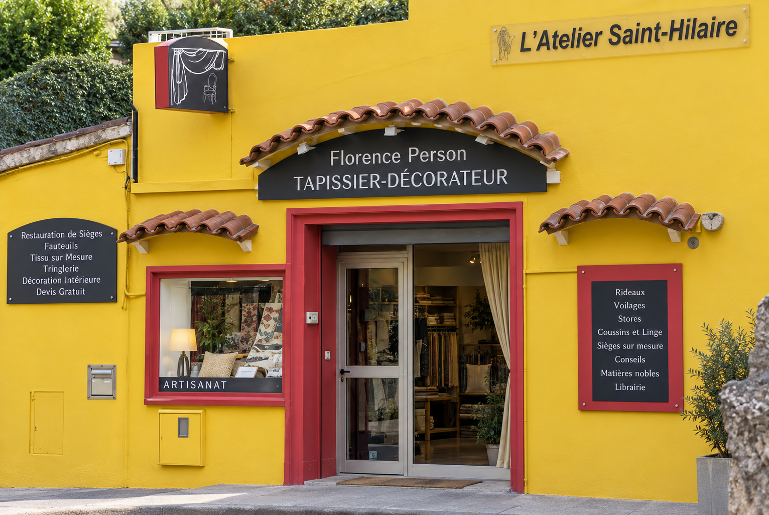 Devanture de l’Atelier Saint-Hilaire à Grasse